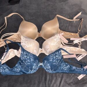 Victoria’s Secret bras ($160 value) - 32B
Tan, blue lace, pink lace